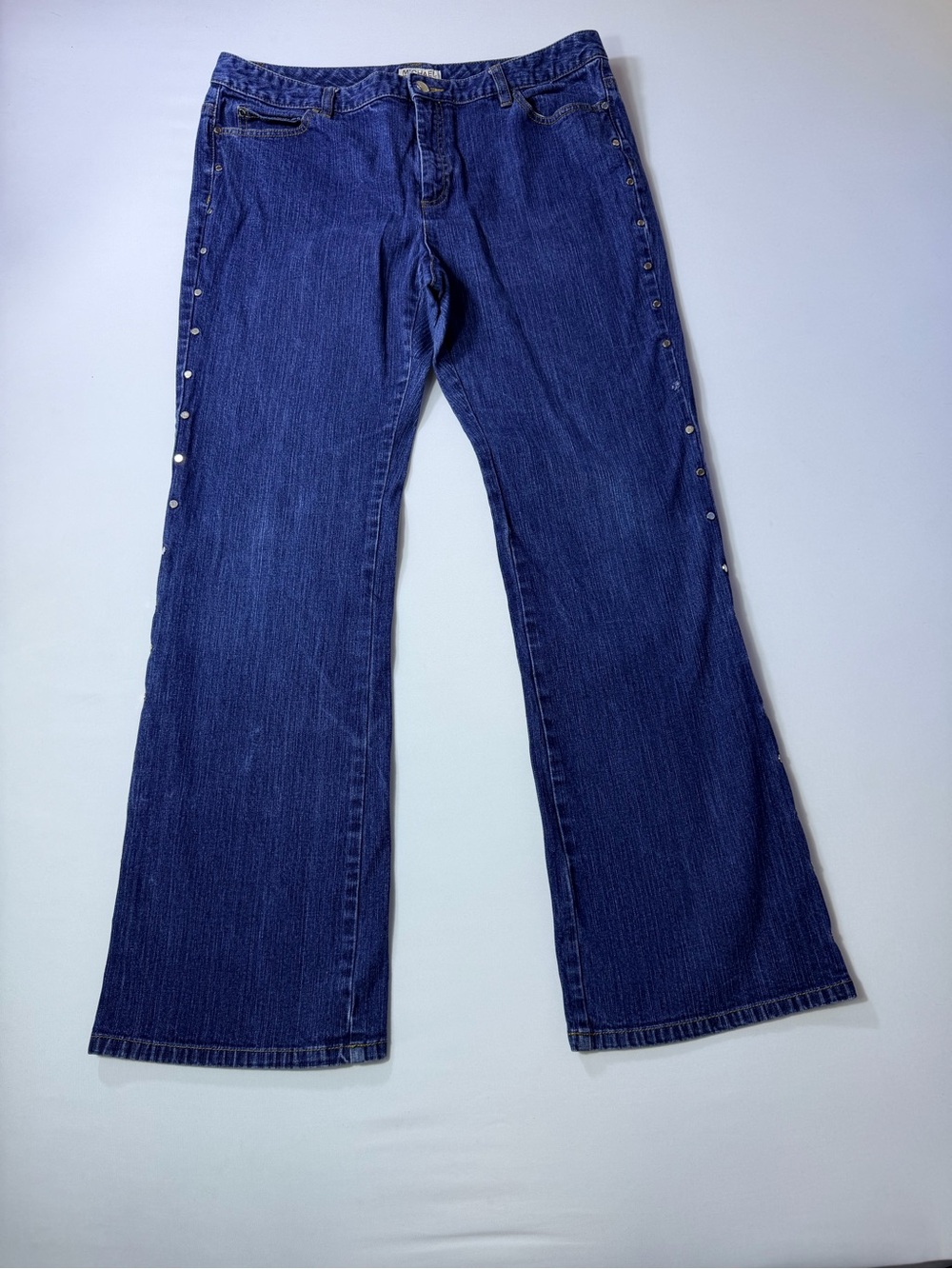 Michael Kors Dark Blue Women's Bootcut Jeans with Side Stud Detail Size 14